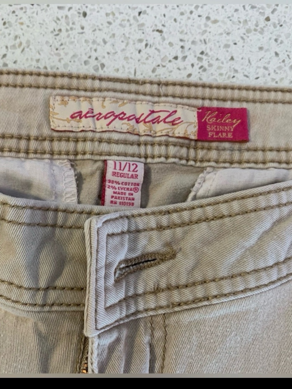Aeropostale Kailey Skinny Flare Women's Jeans in Light Khaki - Picture 2 of 6